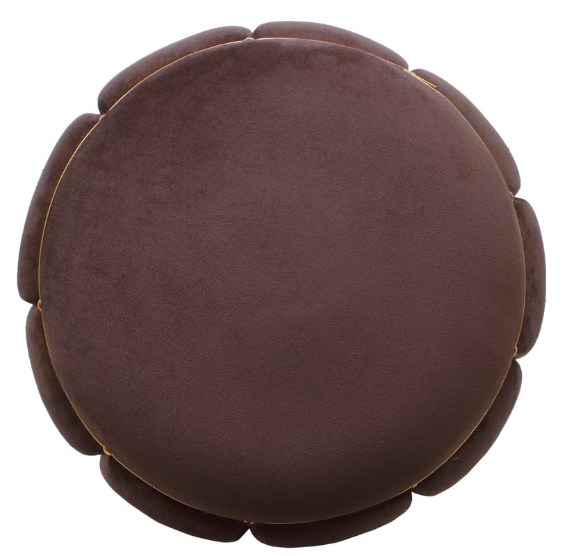 Pouffe Ottoman Sitting Stool for Living Room Stools Durable & Decorative Puffy Footrest Pouf Foot Stools for Office Home Decor - coffee Brown