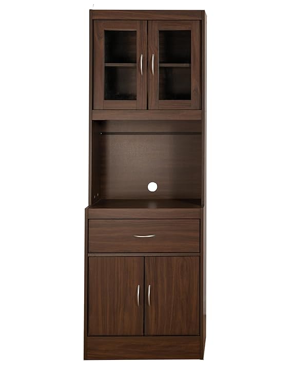 Modern Wooden Kitchen Storage Cabinet with Modern Wooden Storage and Shelves, Soft-Close Doors.
