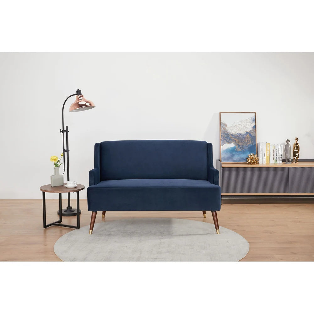 3 Seater Sofa For Home Furniture Upholstery Velvet Premium Comfortable & Sofa & Durable Design For Living Room -Navy Blue