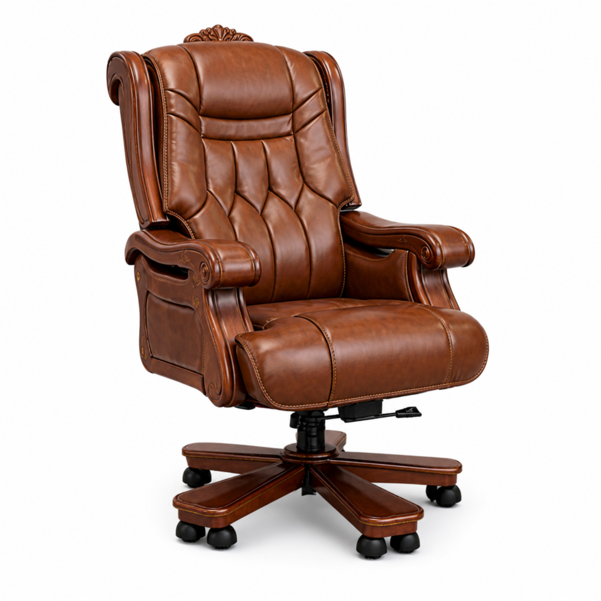 Luxury Director Chair for office Royal Design with Handcrafted & Leatherette & Recliner & Height Adjustable and Revolving Chair