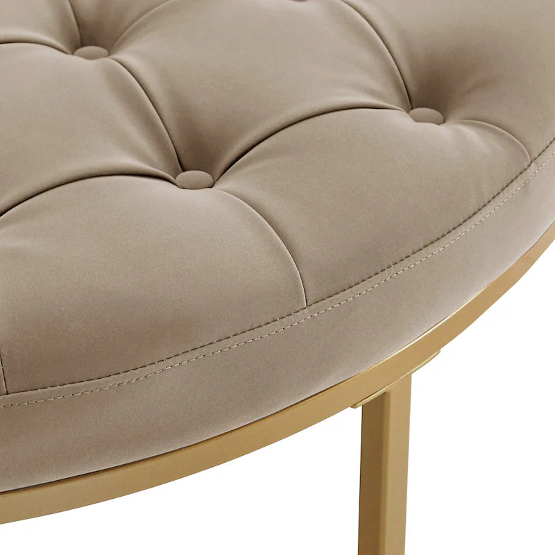 ফ্যাব্রিক আপহোলস্ট্রি এবং মেটাল বেসে অটোমান