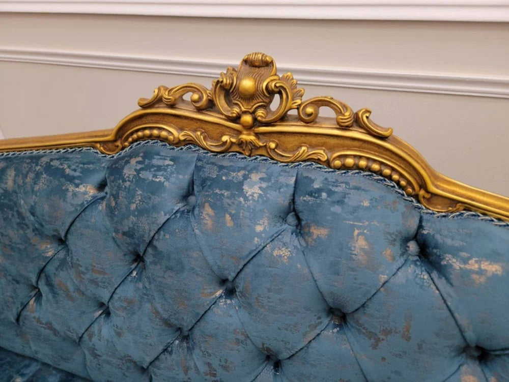 3-Seater Sofa For Luxurious Living Home Seating with Carving Design, Plush Velvet Fabric and Luxury Design