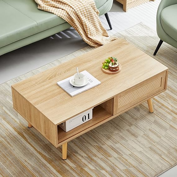 Center Table Featuring Premium Finish and Elegant Edges, Ideal for High-End Living Room Spaces