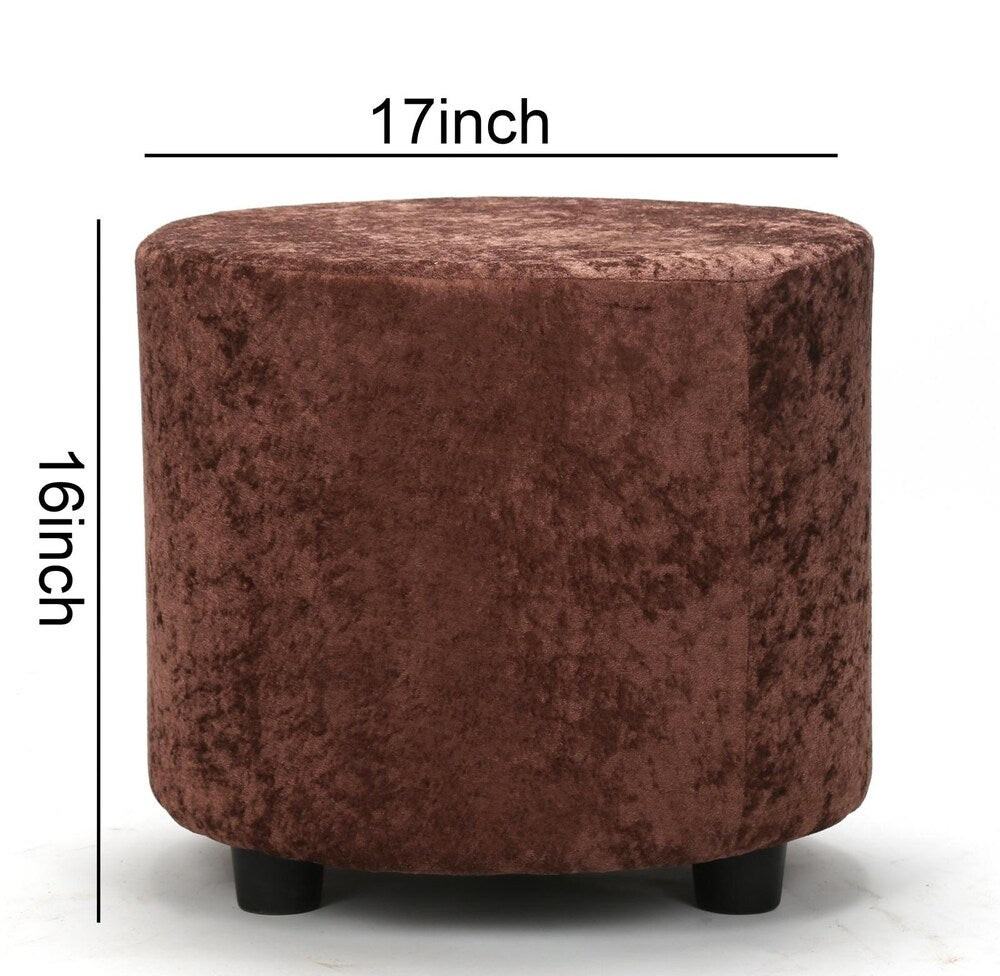 Ottoman Modern Square shape Upholstery Velvet Foot Rest Stool, Pouf for Office Home Décor for living Room, Bedroom, Office - Brown