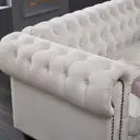 3 Seater chesterfield sofa For Home and Furniture Upholstery Fabric, Modern and Durable Design for Living Room – White