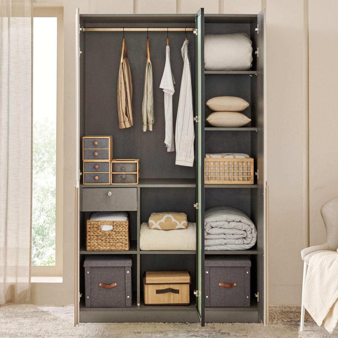 Wardrobe for Home 3-Door Modern Space-Saving Solution and Premium Durability