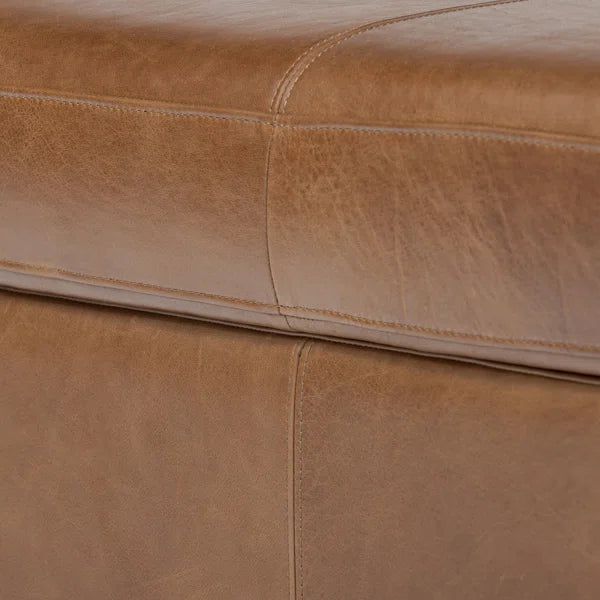 Ottoman For Home Furniture Modern &amp; Durable Design Upholstery Pu Leatherette Foot Rest for Office for living Room - Brown