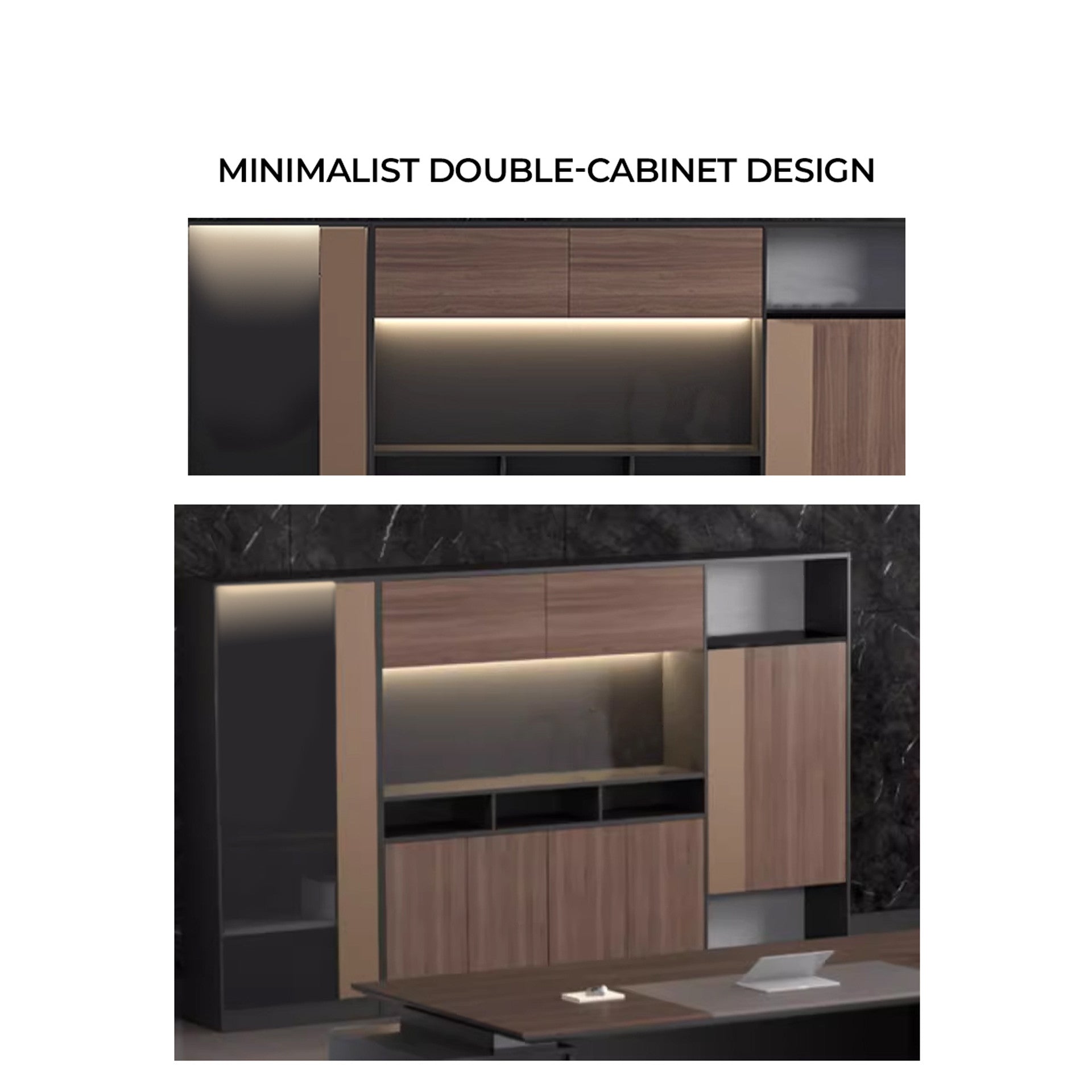 Modern Office Back Unit Cabinet with Shelve & Ample Storage – Elegant Executive Furniture for Stylish Workspaces