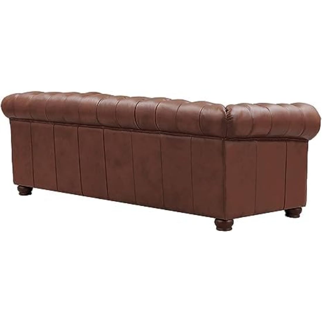 3 Seater chesterfield sofa Modern Design and Leatherette fabric Durable and Comfortable Padded Perfect for living Room, Office -Brown