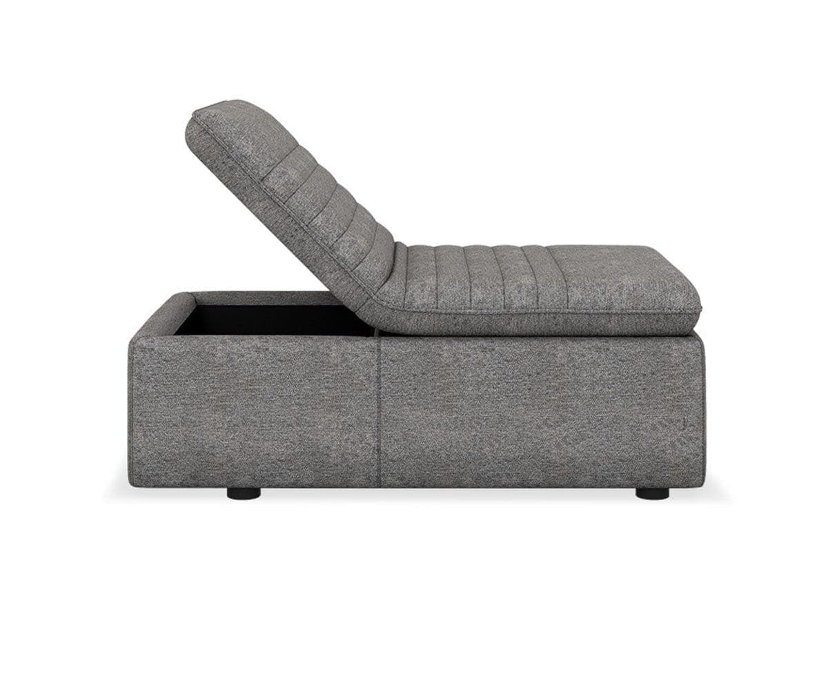 Ottoman For Home Furniture Upholstery Velvet, Convertible Seat with Hidden Storage Comfortable Seating for Living Room - Grey
