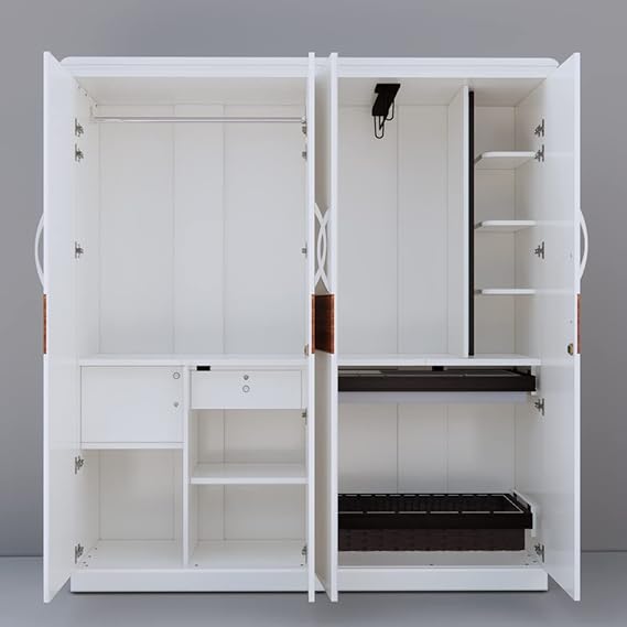 Wardrobe for Home 4-Door Aesthetic Beauty, Functional Storage Shelves, and Durable Premium Construction
