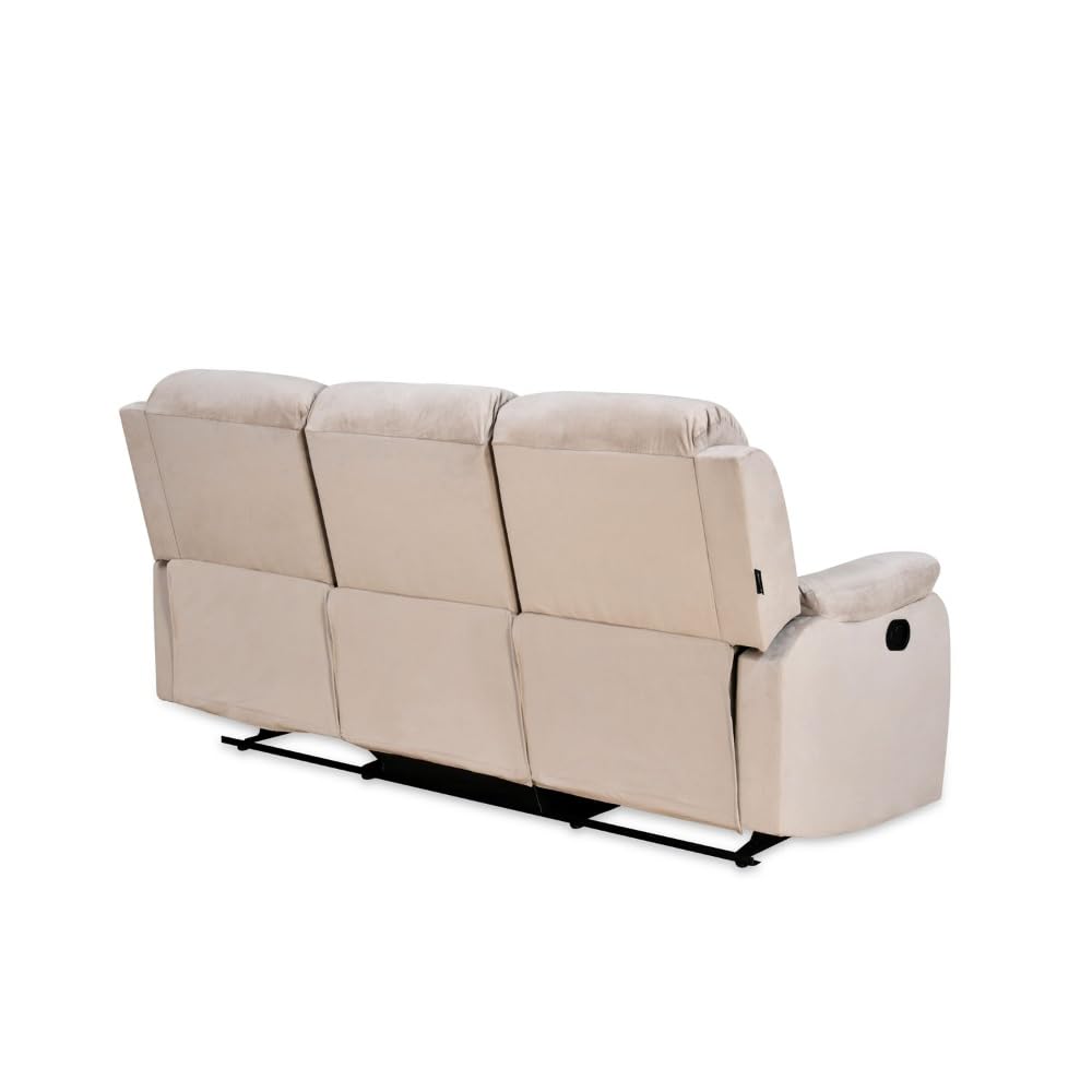 Modern 3-Seater Recliner Sofa with PU Leatherette Finish, Comfortable Padding, Easy Recline, and Ergonomic Support
