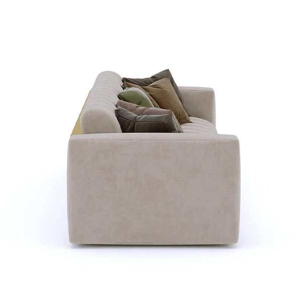 3-Seater Sofa For Home Furniture Upholstery Fabric, Comfortable Seating Perfect for Living Room Comfort - Cream