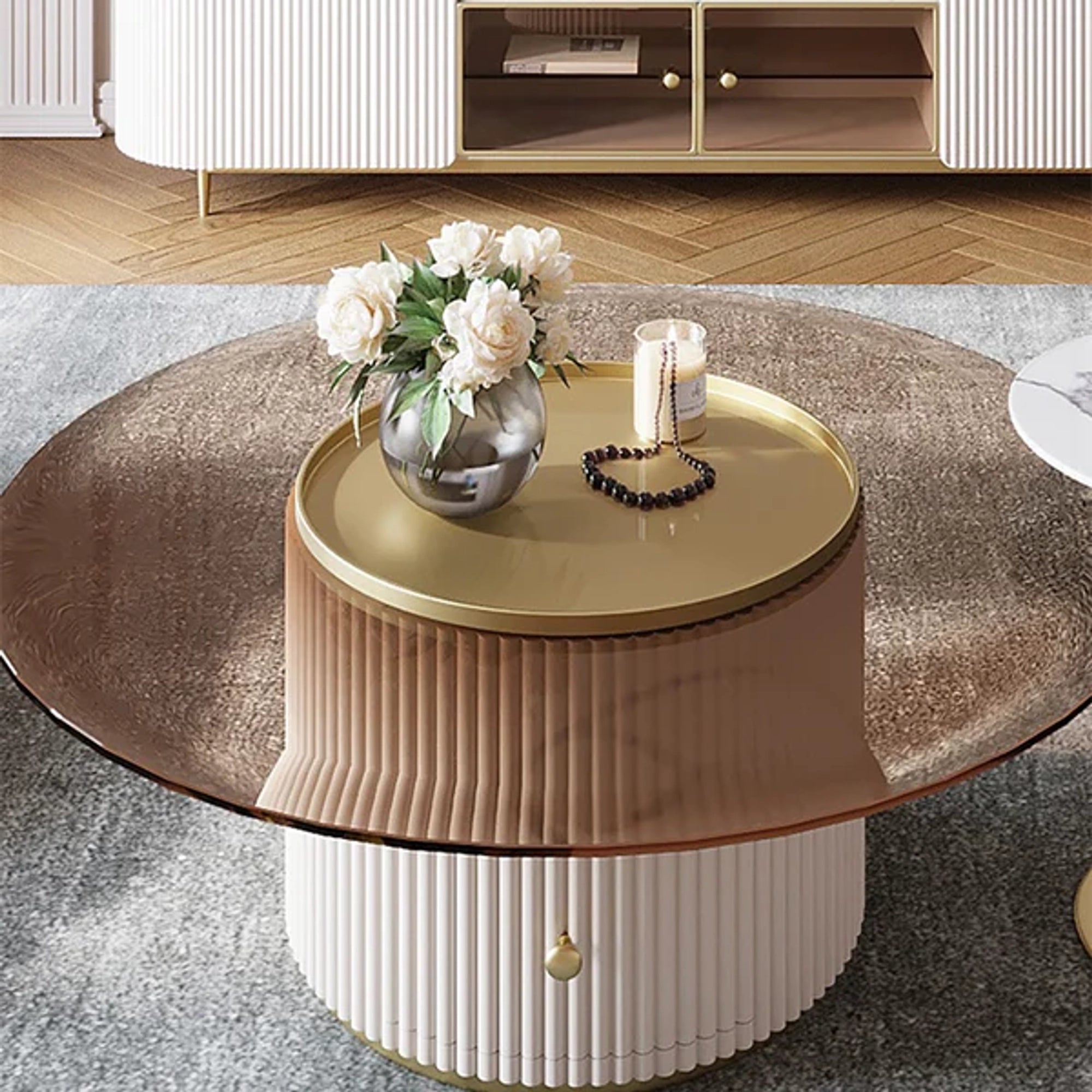 Center Table Featuring Artistic Design and Smooth Finish, Offering a Contemporary Look to Elegant Home Interiors