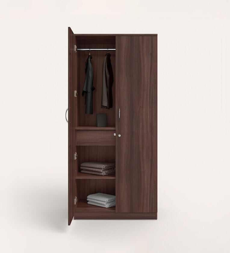 Almirah for Home in Particle Board – 2 Doors, 1 Drawer, and Hanging Rods for Organised Storage and Elegant Bedroom Décor