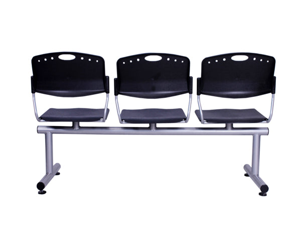 3 Seater Waiting Chair With Metal Legs With Backrest