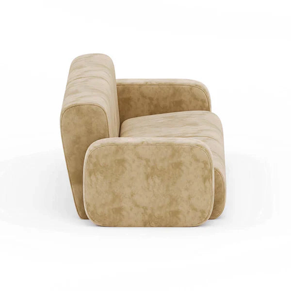 3 Seater Sofa For Home Furniture Upholstered Leatherette, Comfortable & Soft Luxury Couch for Living Room & Hall-Light Brown