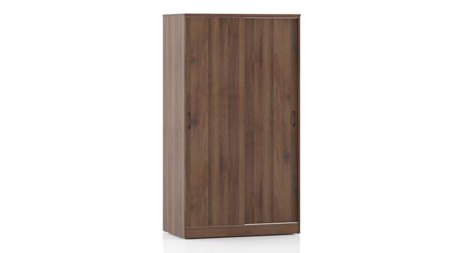 Two‑Door Sliding Wardrobe in Classic Walnut Finish, Particle Board, Space‑Saving Design