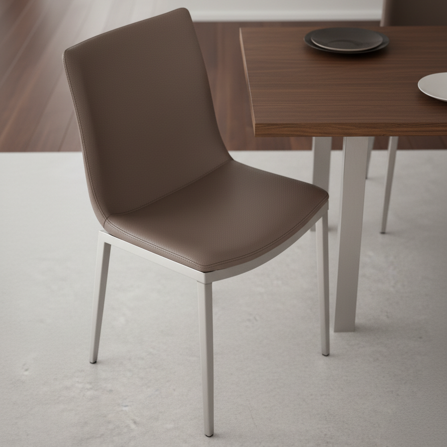 स्टील फ्रेम बेस के साथ डाइनिंग चेयर