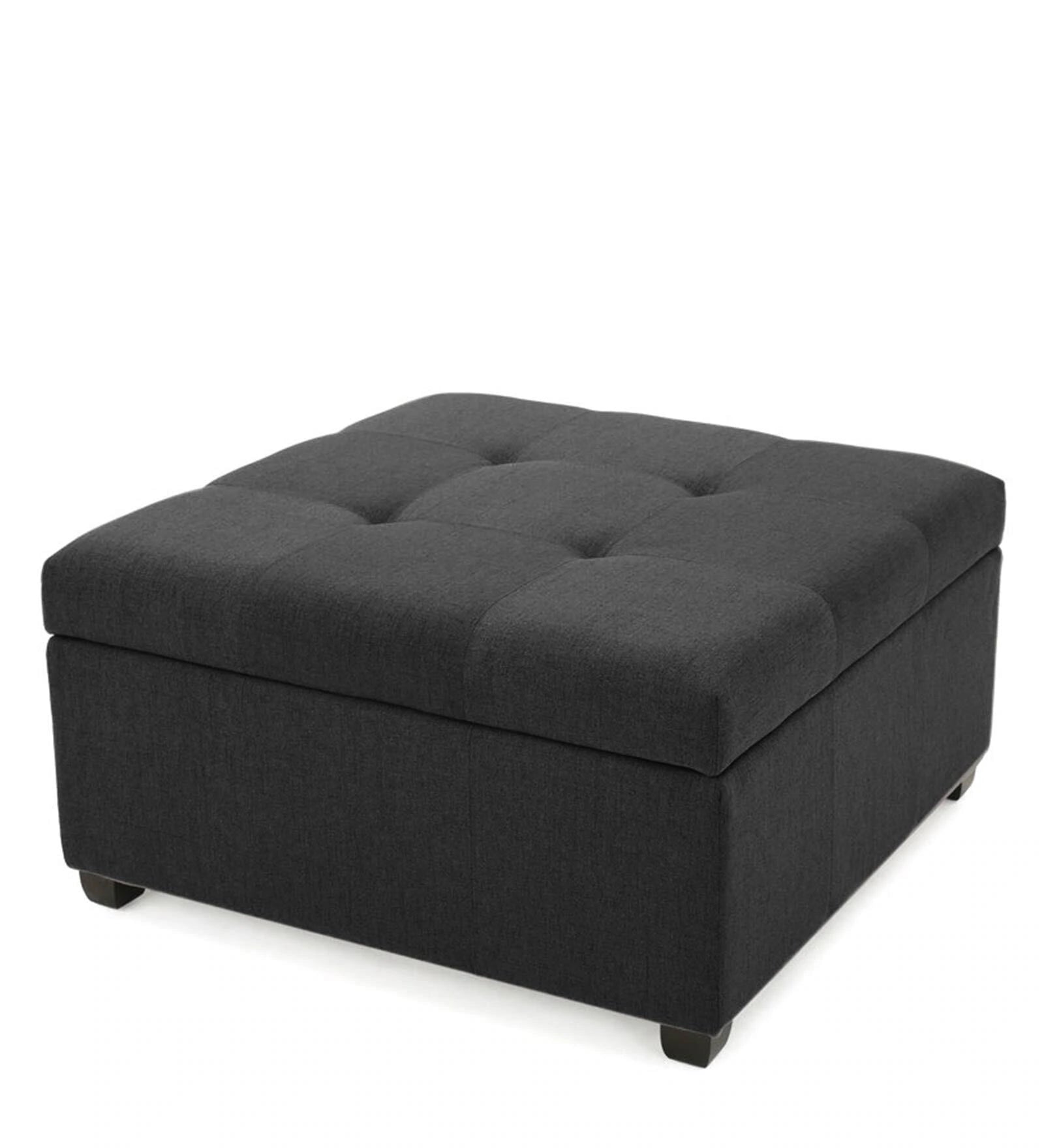 Ottoman Plouffe's For Home Furniture Foot Rest Modern And Durable Design Comfortable Seating for Living Room &  Bedroom -Dark Grey