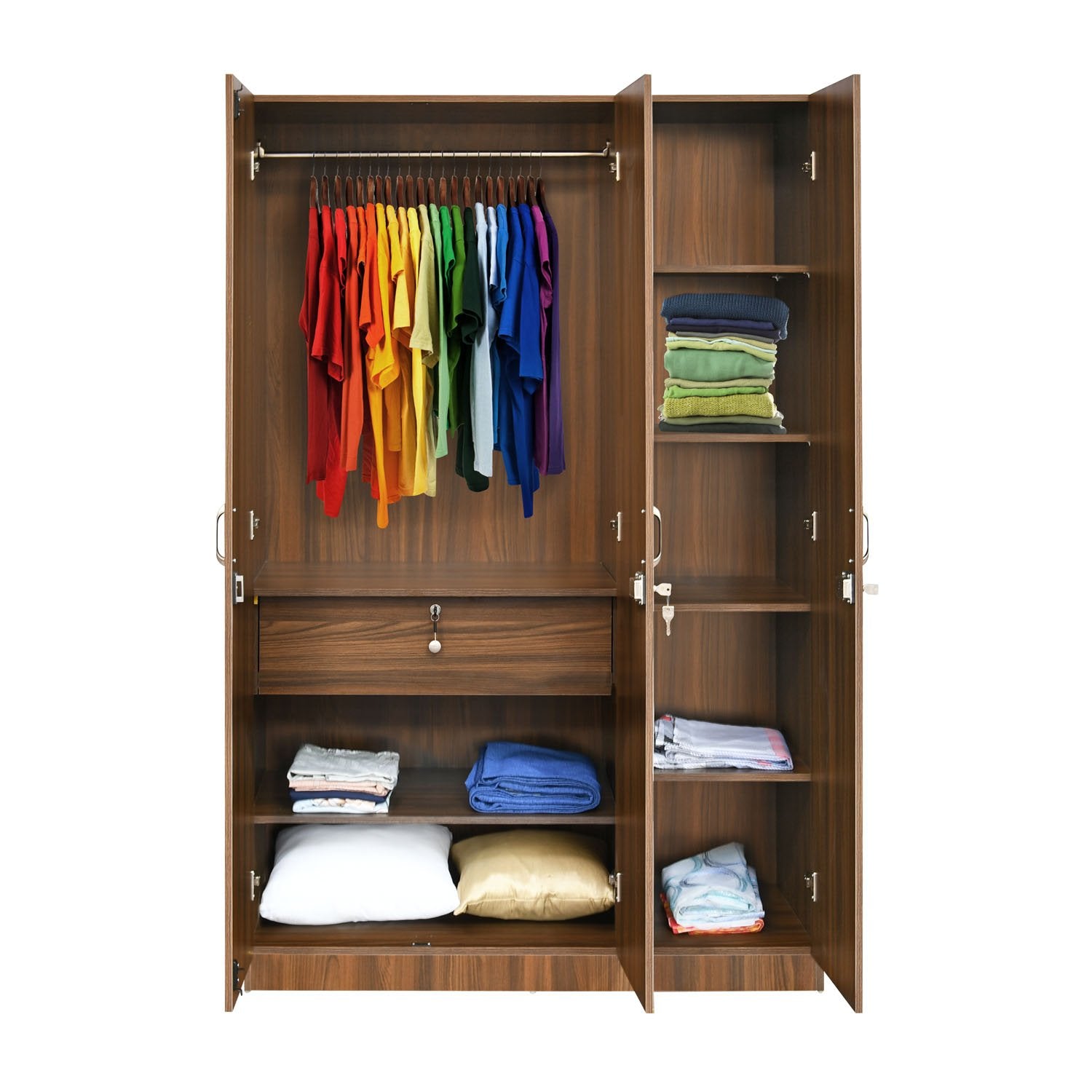 3 Door Wooden Wardrobe -