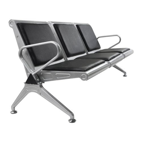 3 Seater Airport Chair With Metal Legs & Arm -