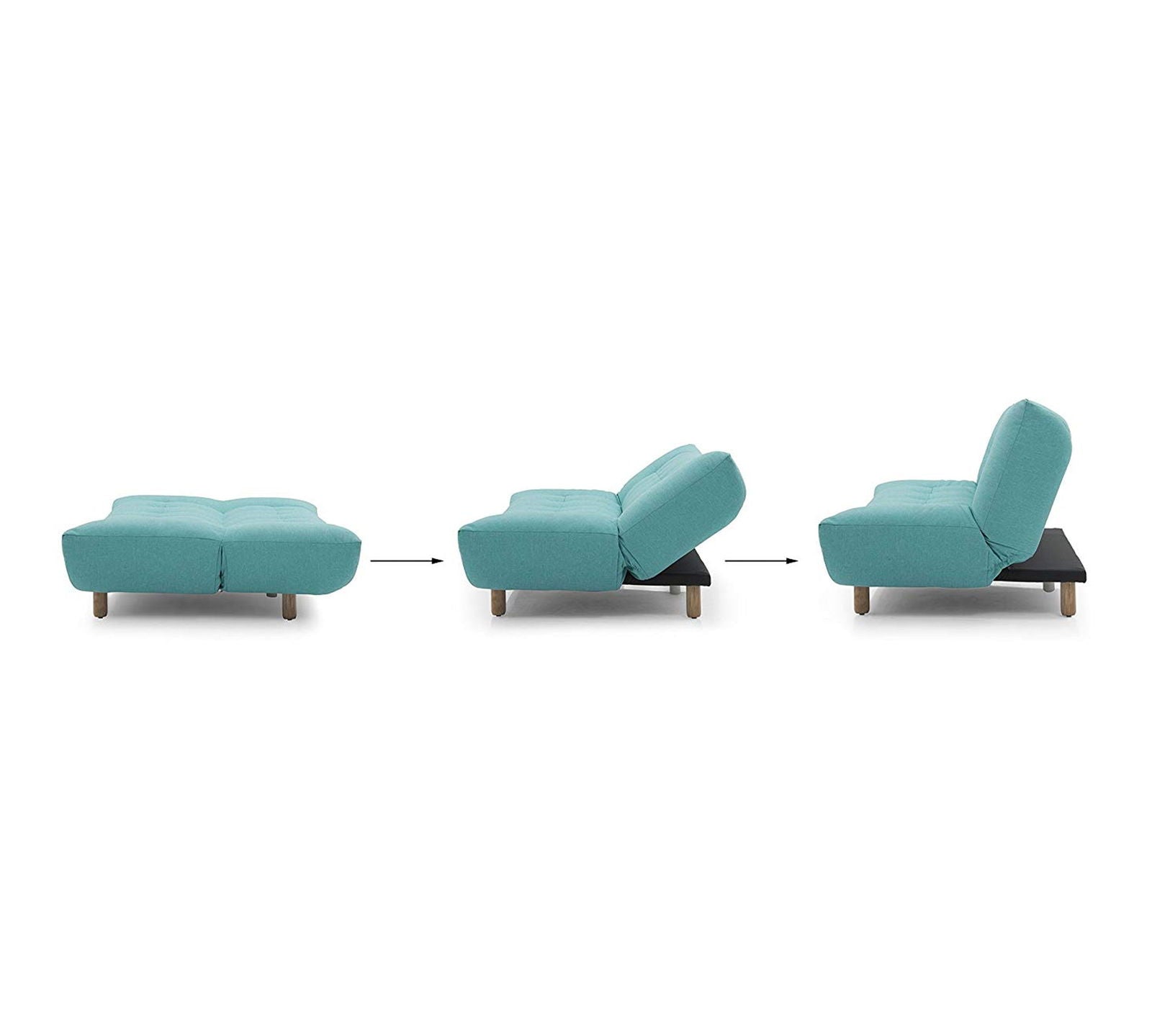 3 Seater Fabric Sofa Cum Bed in Wooden Frame -