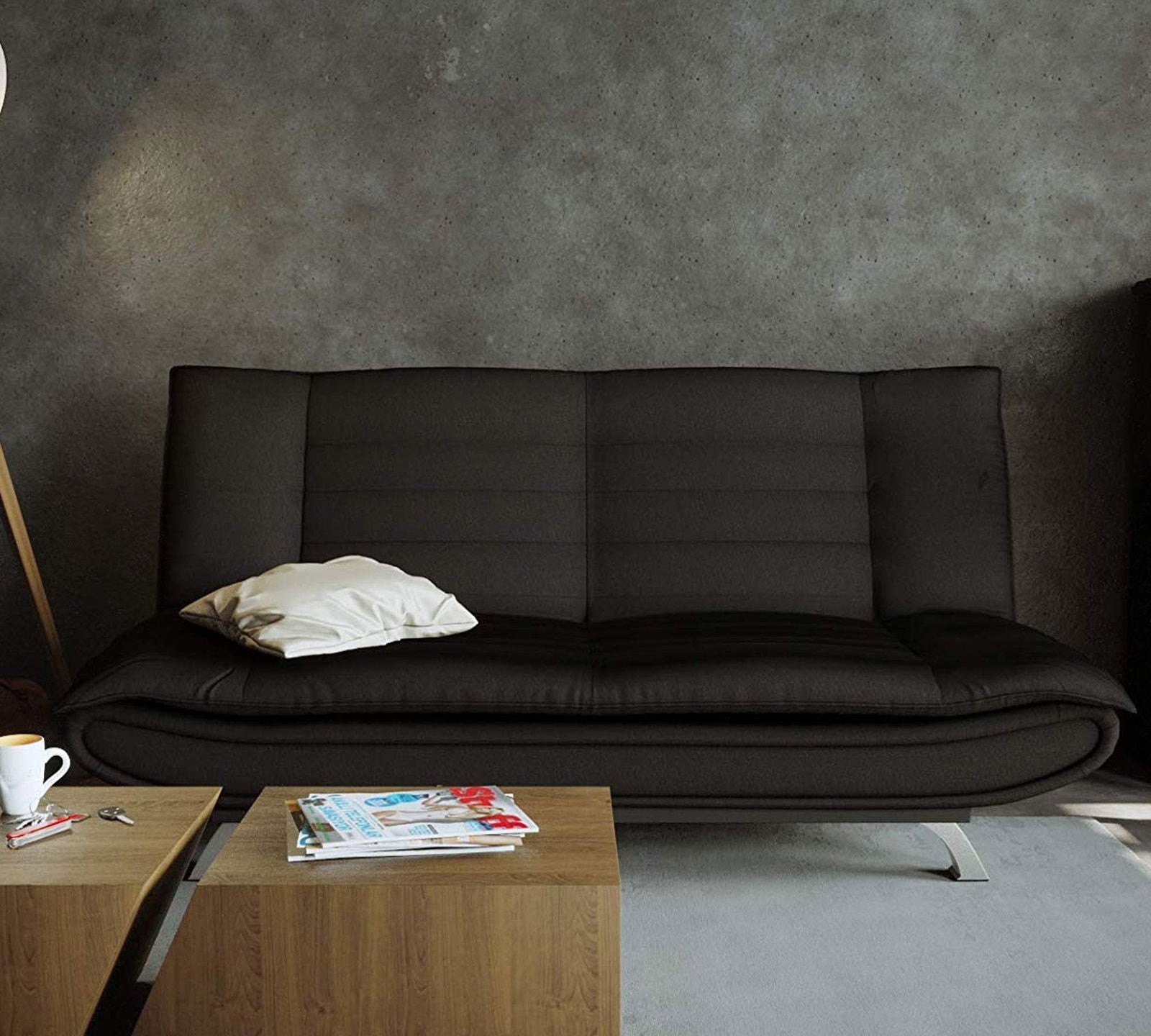 3 Seater Fabric Sofa Cum Bed in Wooden Frame -