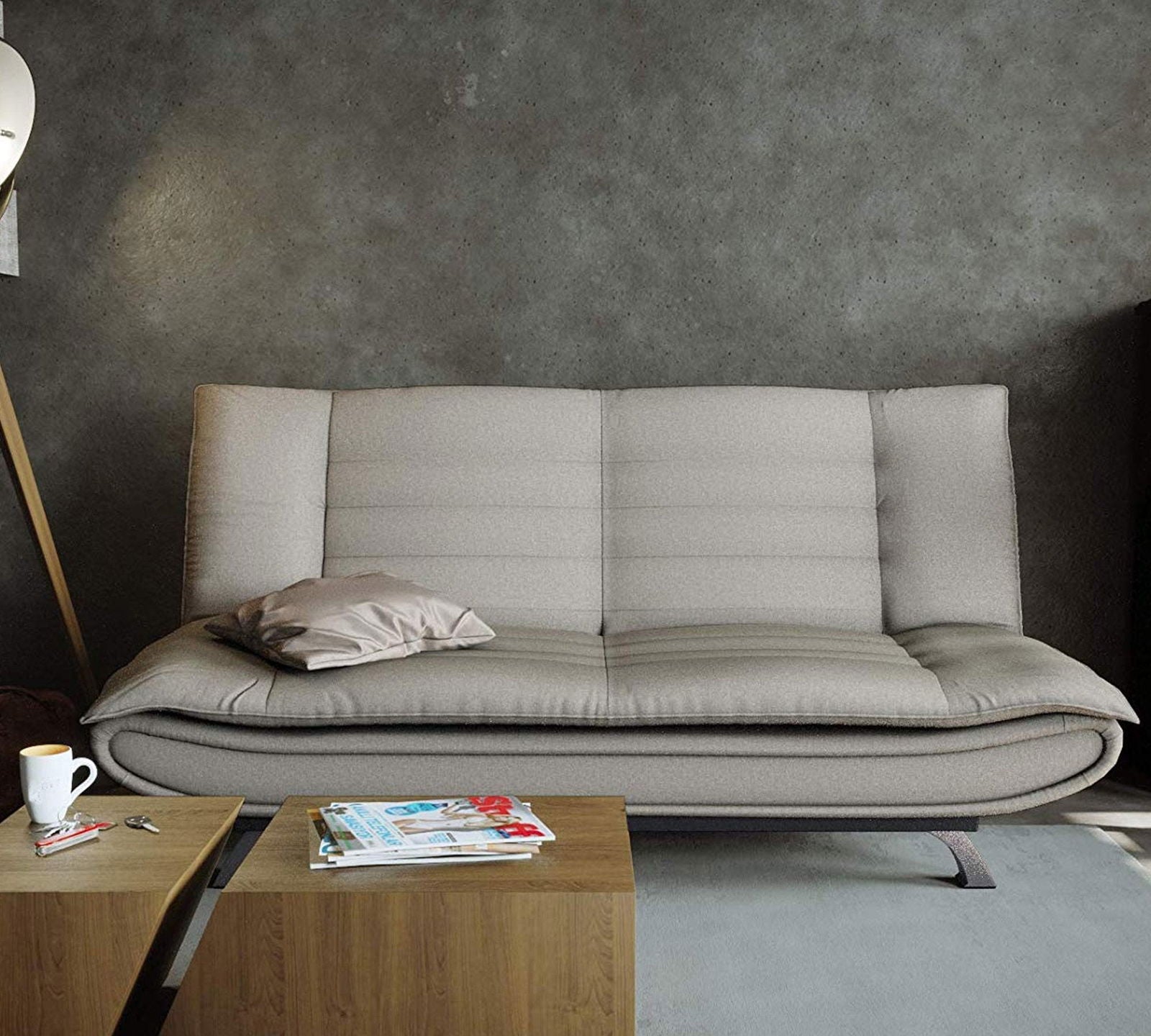 3 Seater Fabric Sofa Cum Bed in Wooden Frame -