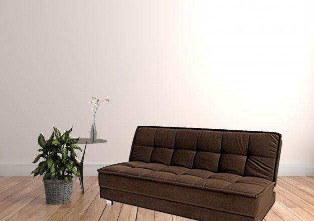 3 Seater Fabric Sofa Cum Bed in Wooden Frame -