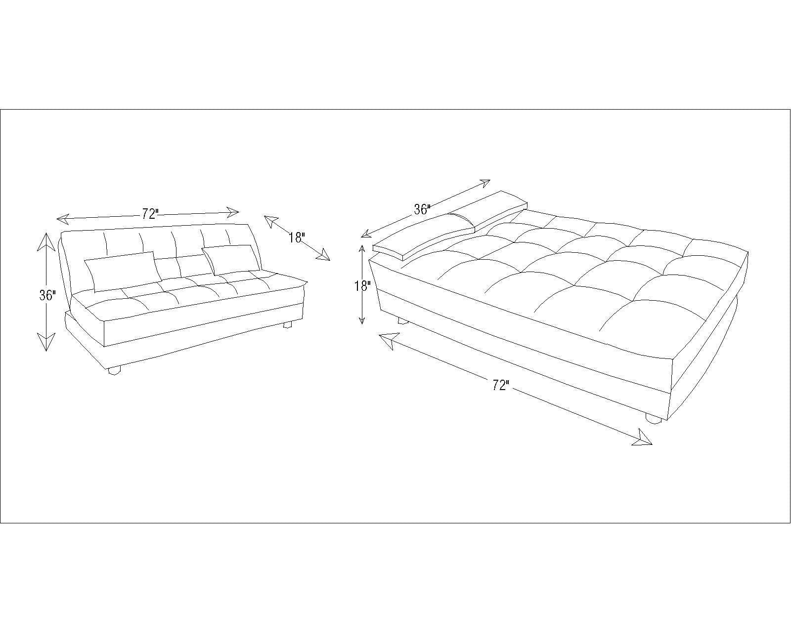 3 Seater Fabric Sofa Cum Bed in Wooden Frame -