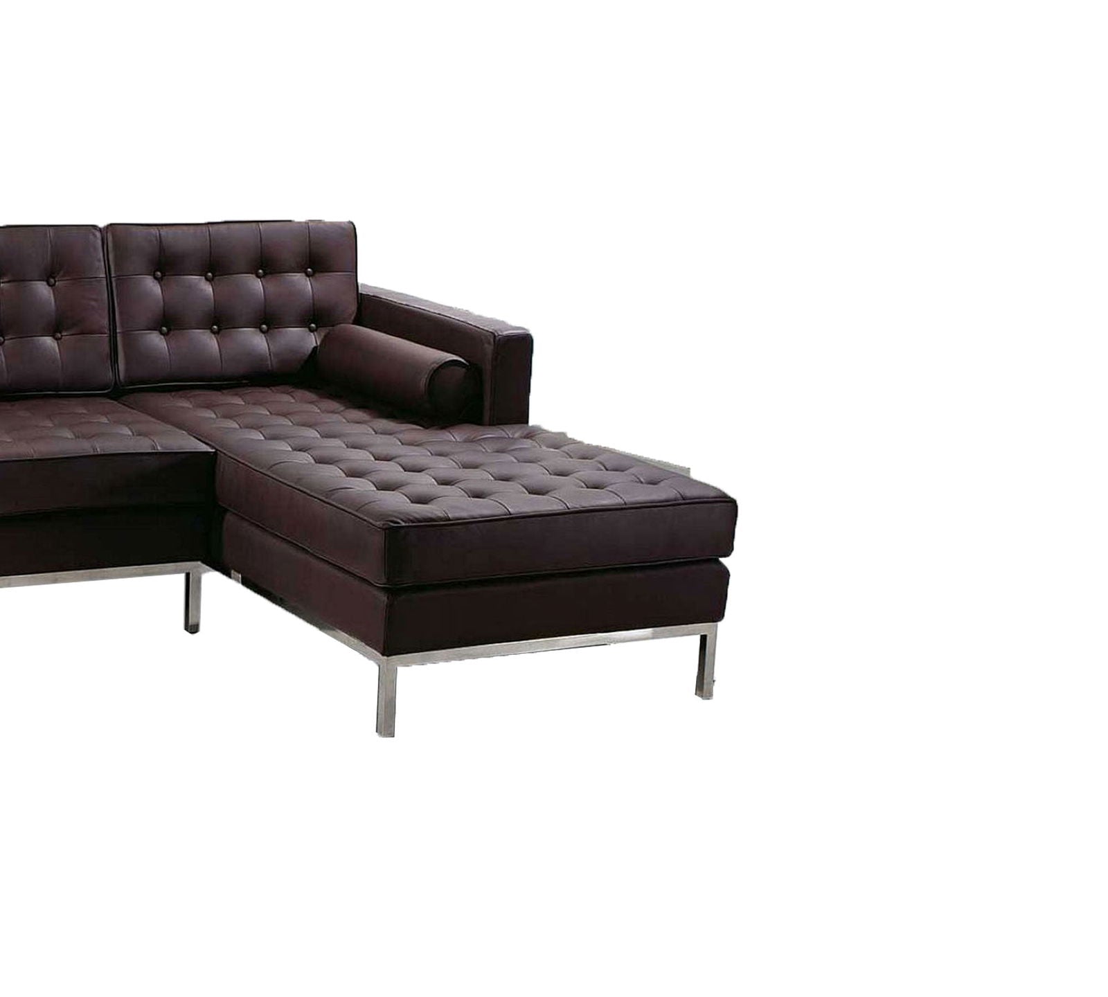 3 Seater Fabric Sofa L Shaped Wooden Frame Metal Legs -
