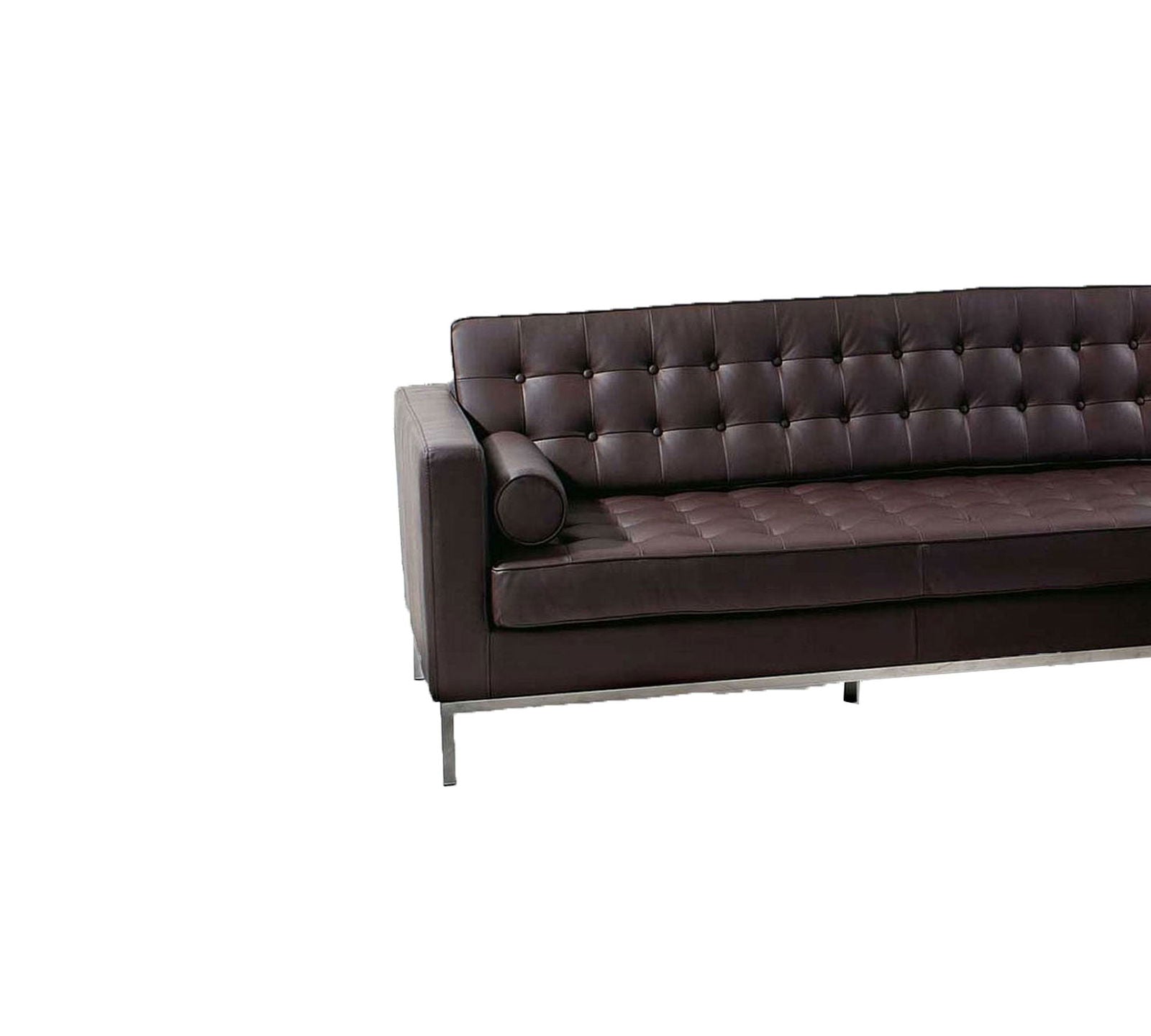 3 Seater Fabric Sofa L Shaped Wooden Frame Metal Legs -
