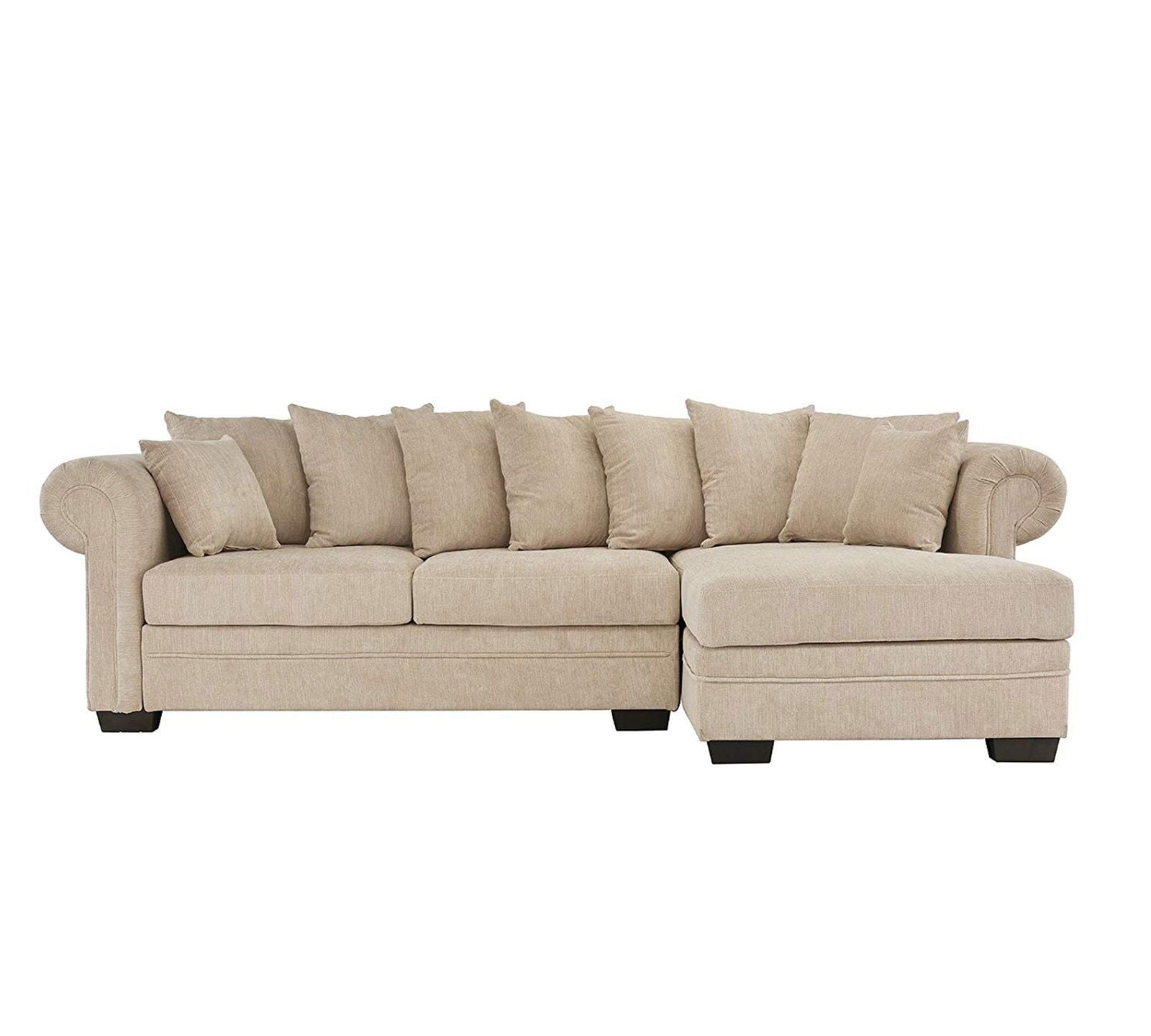 3 Seater Fabric Sofa Wooden Base with Chaise -
