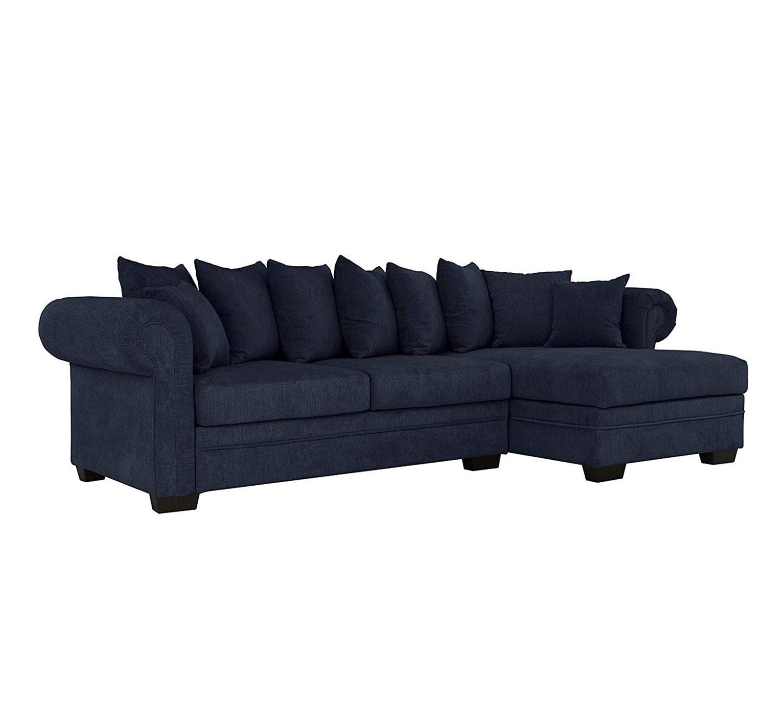 3 Seater Fabric Sofa Wooden Base with Chaise -
