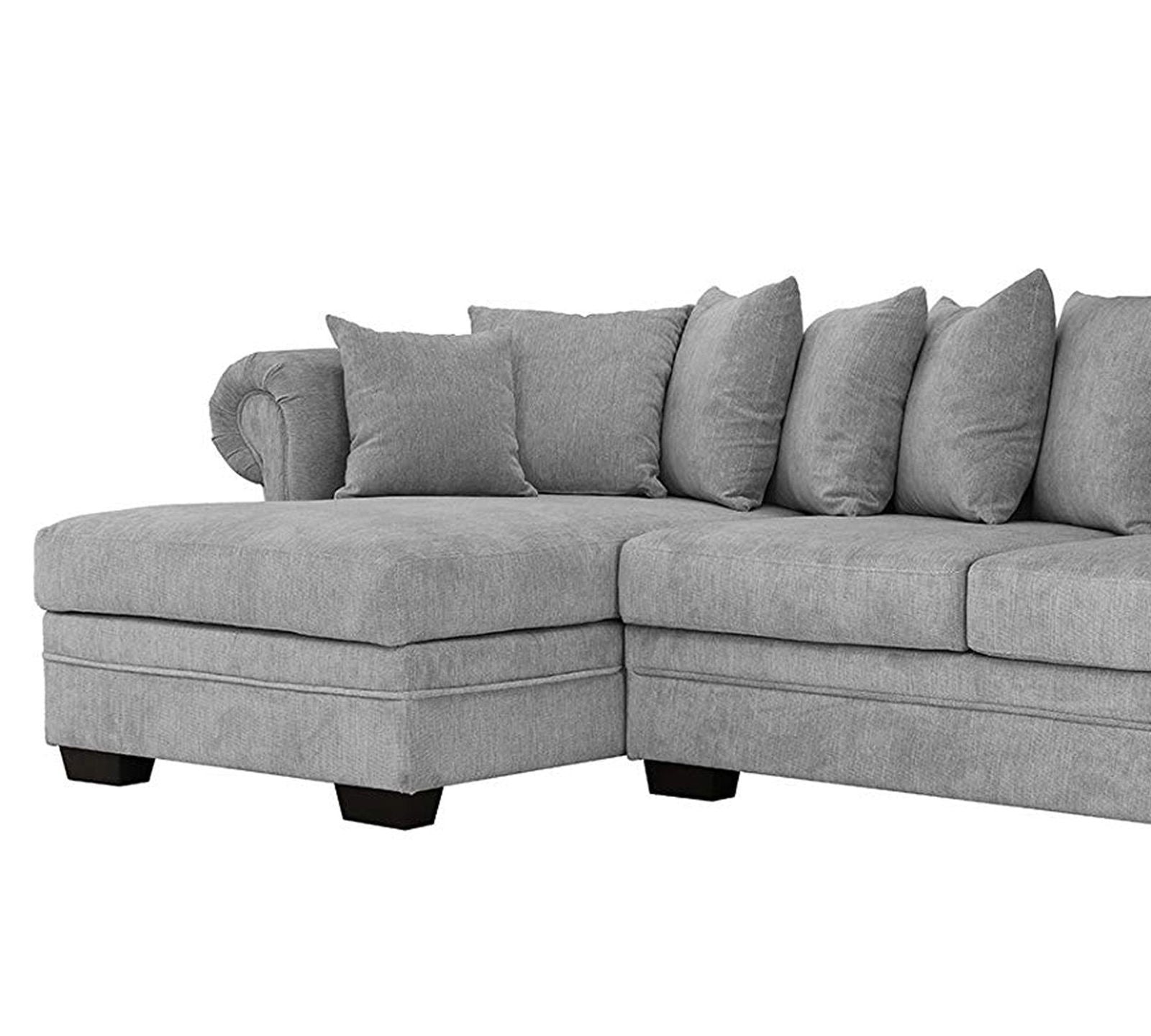 3 Seater Fabric Sofa Wooden Base with Chaise -