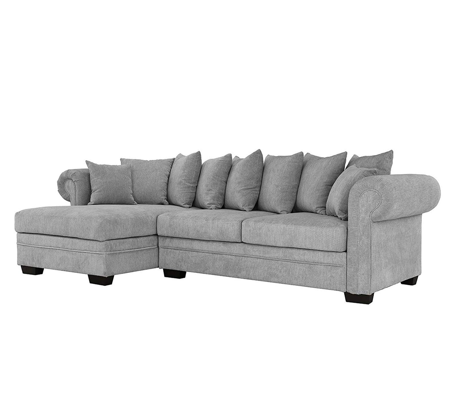 3 Seater Fabric Sofa Wooden Base with Chaise -