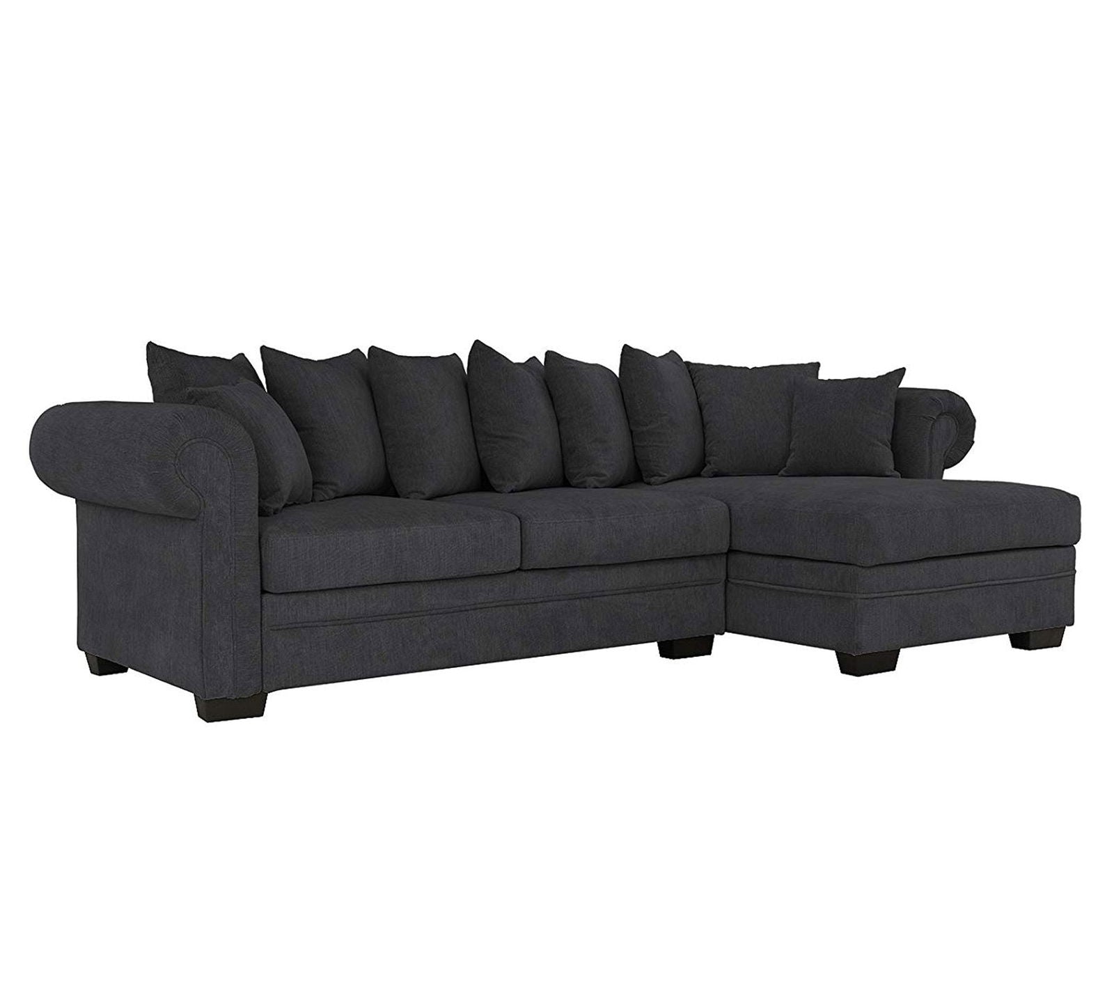 3 Seater Fabric Sofa Wooden Base with Chaise -