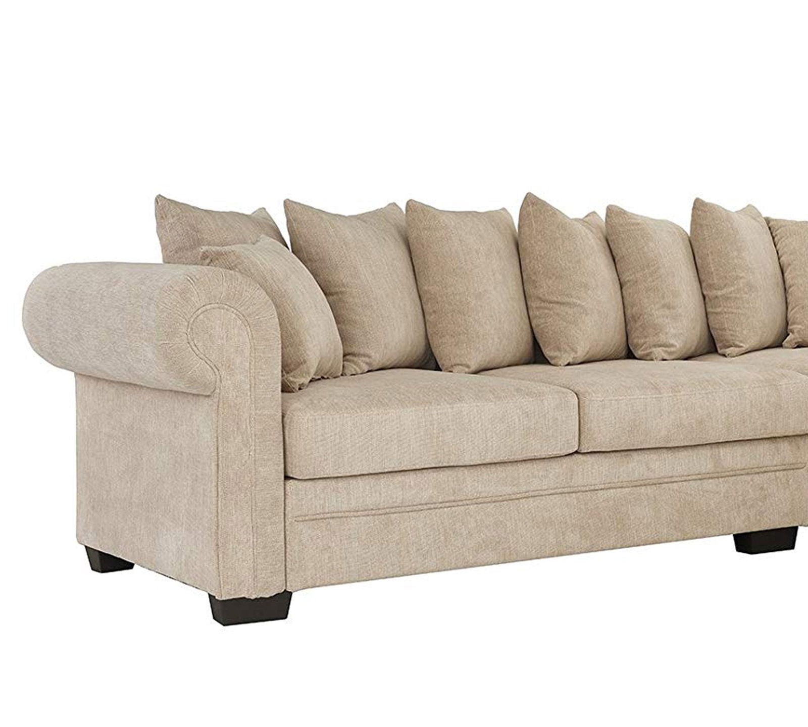 3 Seater Fabric Sofa Wooden Base with Chaise -