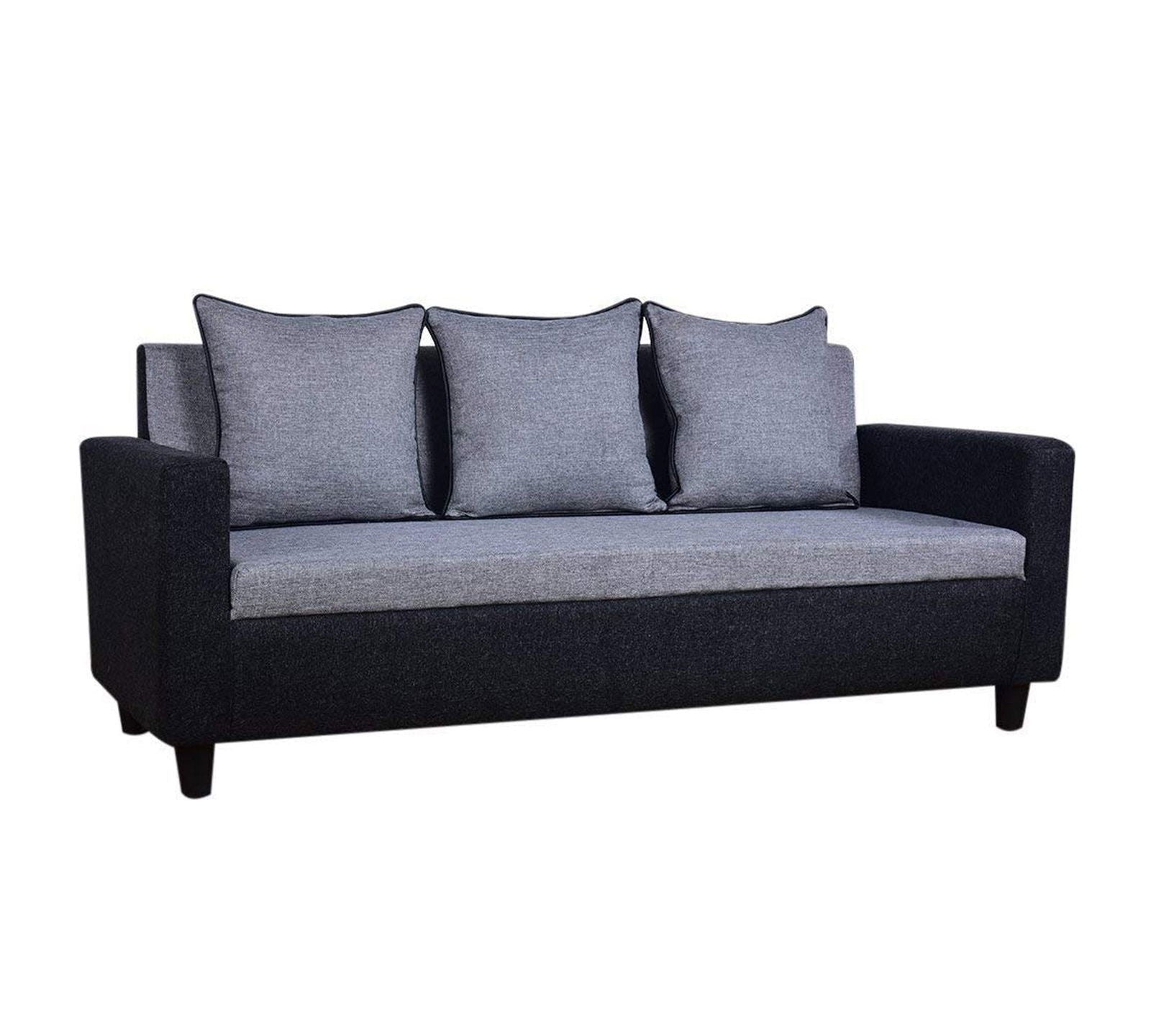 3 Seater Fabric Sofa in Wooden Frame Base -