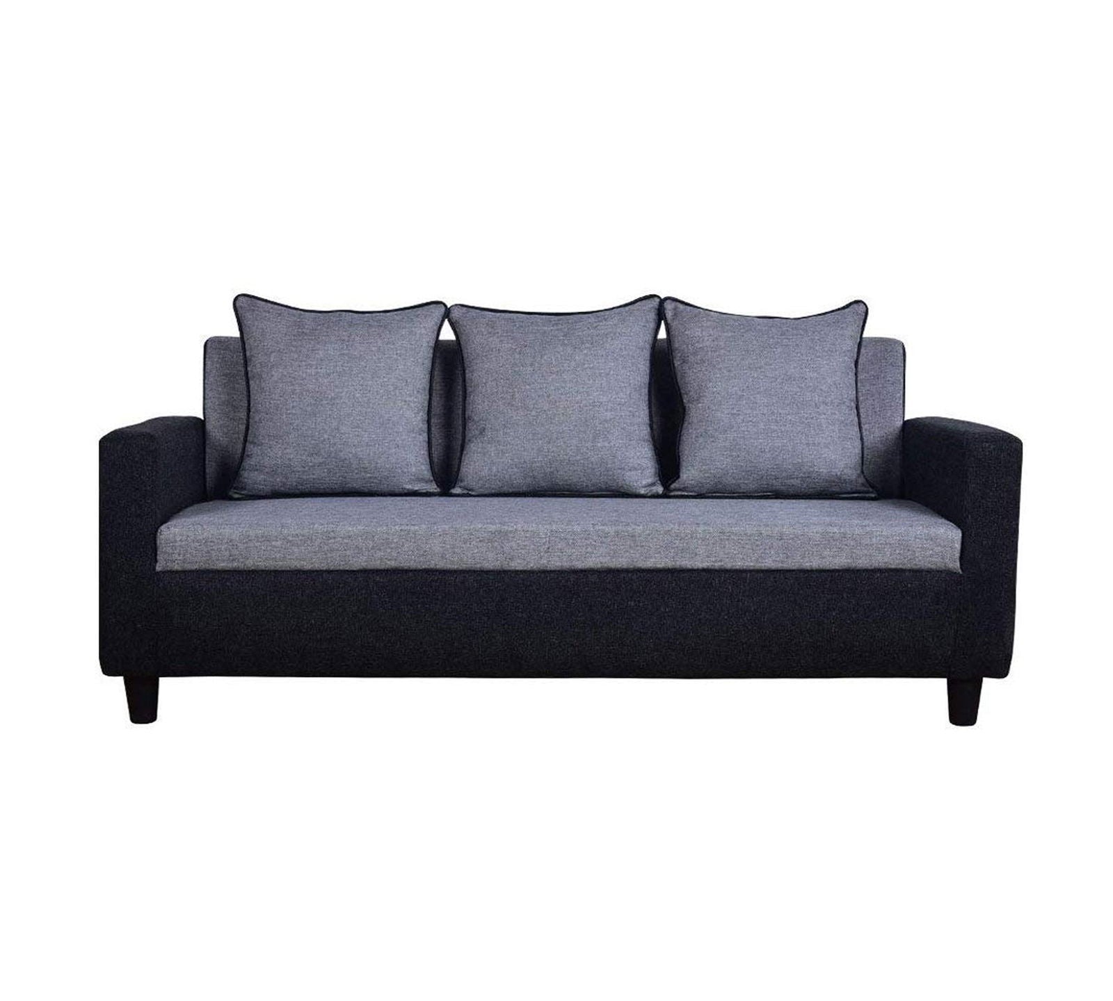 3 Seater Fabric Sofa in Wooden Frame Base -