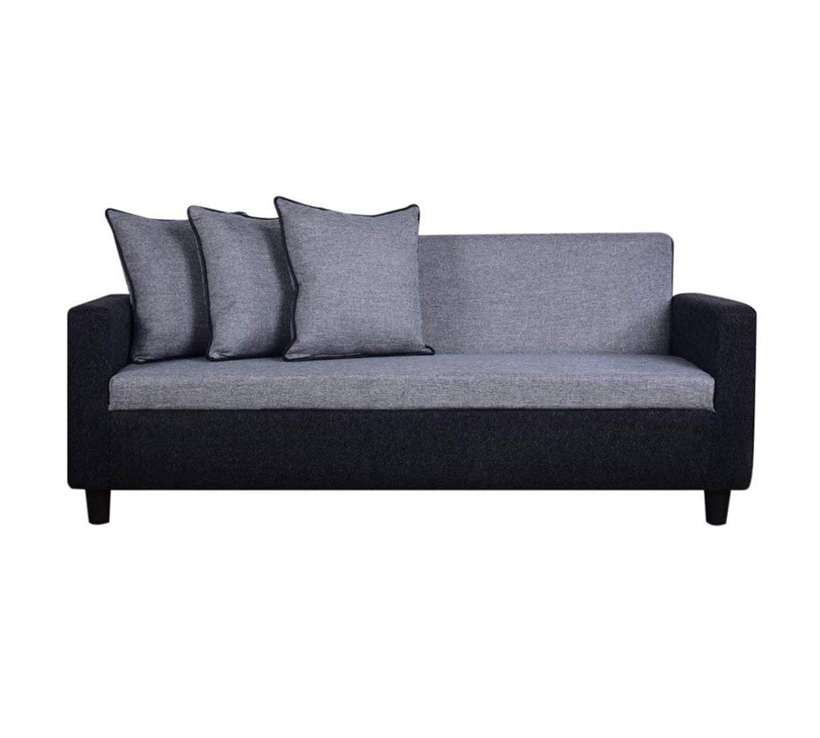 3 Seater Fabric Sofa in Wooden Frame Base -
