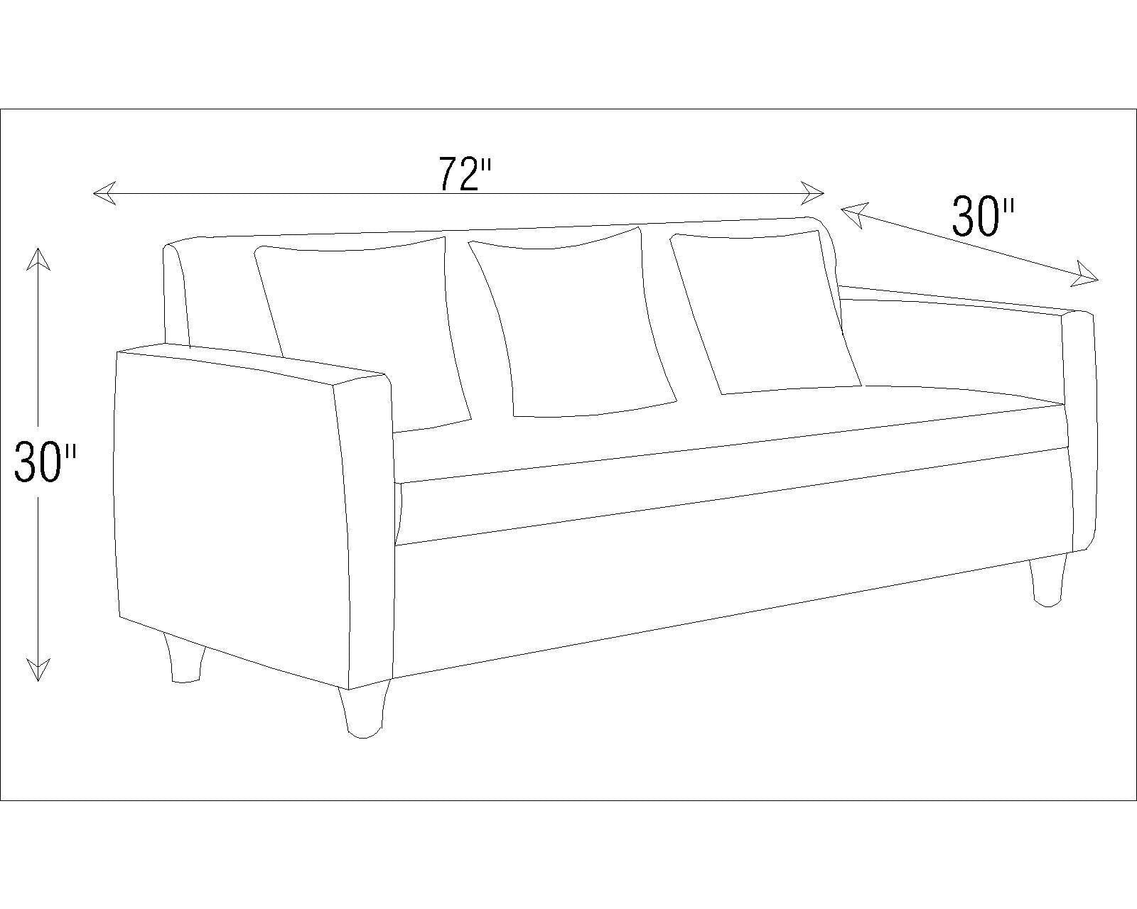 3 Seater Fabric Sofa in Wooden Frame Base -