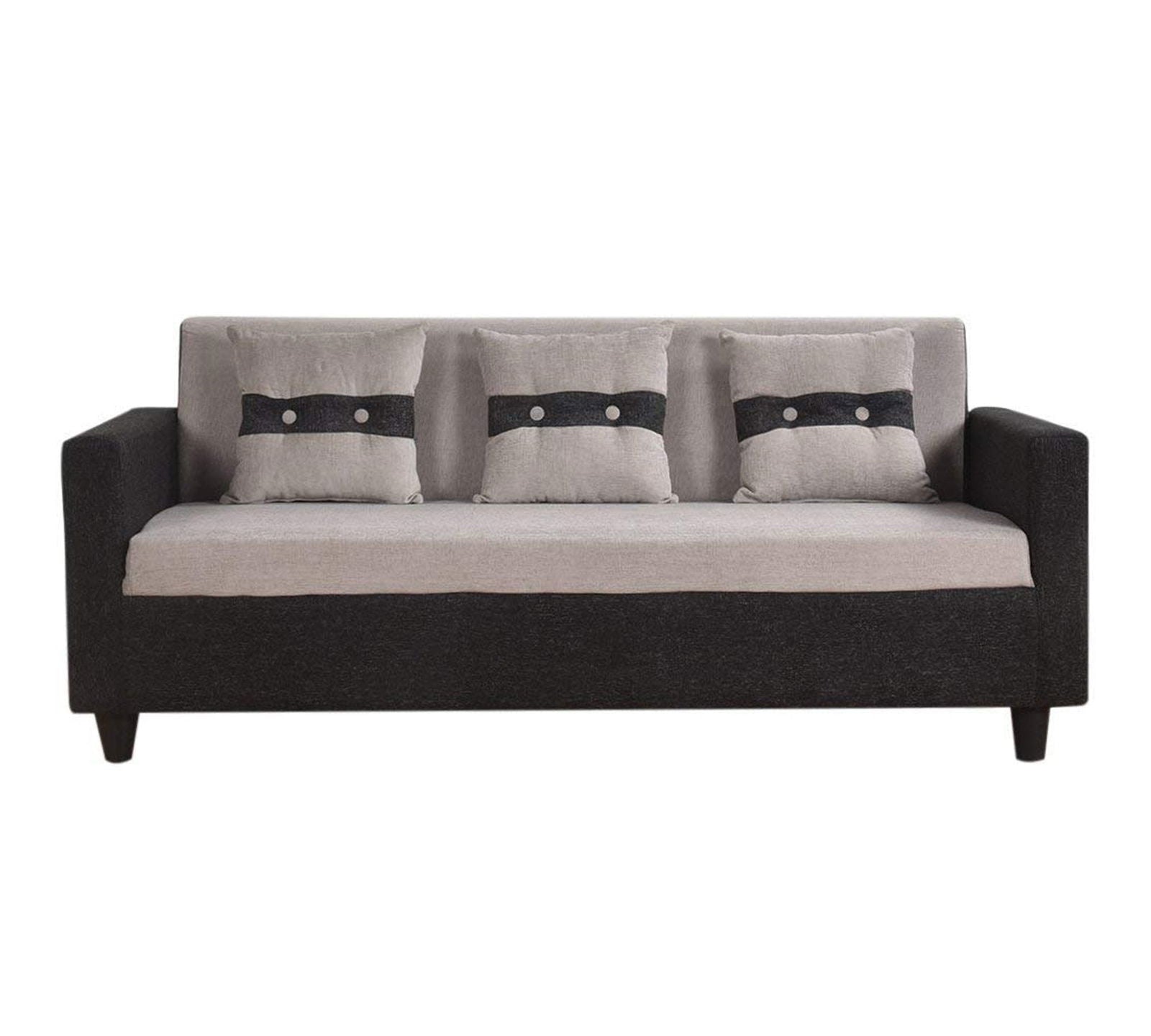 3 Seater Fabric Sofa in Wooden Frame Base -