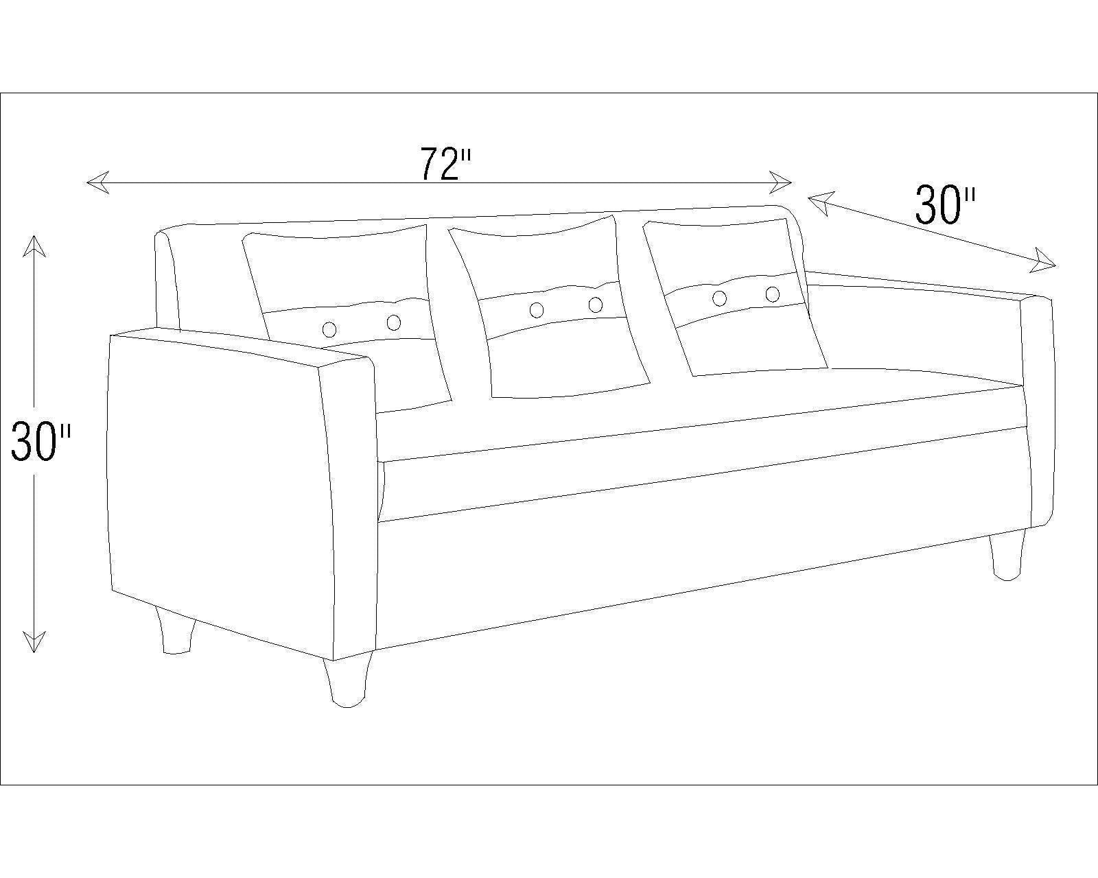 3 Seater Fabric Sofa in Wooden Frame Base -