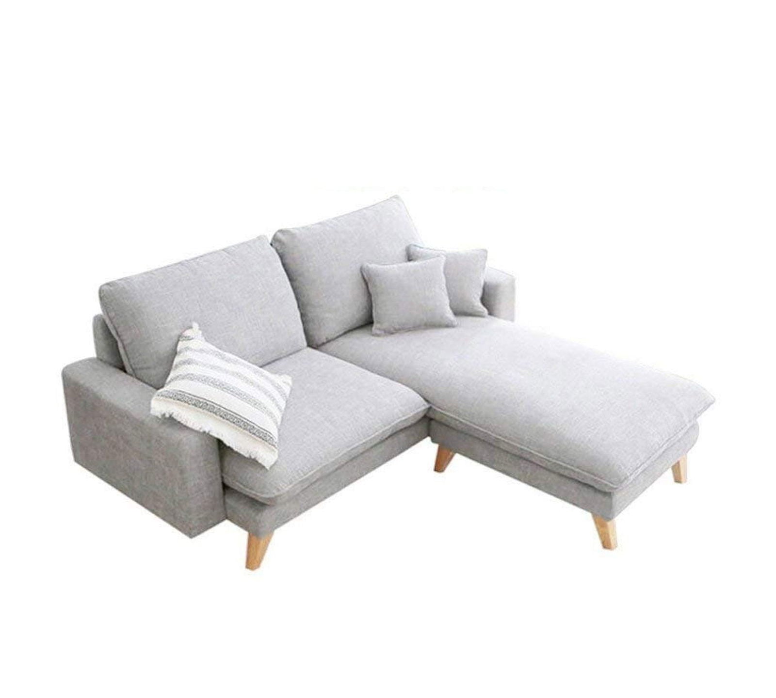 3 Seater Fabric Sofa with Chair in Wooden Base -