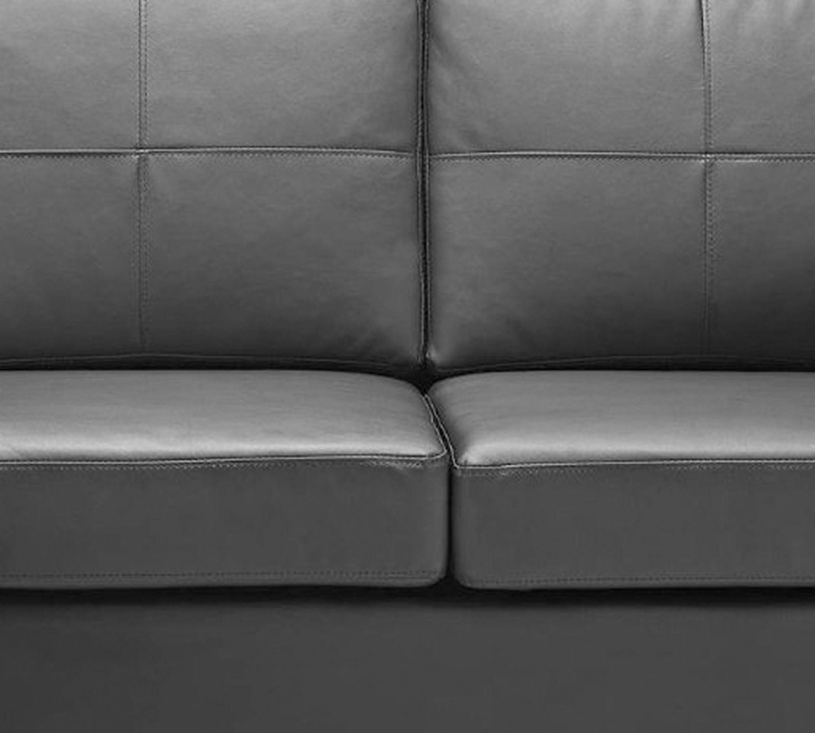 3 Seater Fabric Sofa with Chaise in Wooden Base Metal Legs -