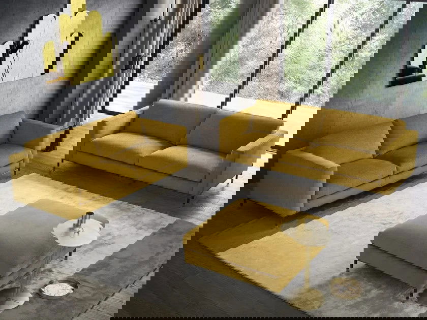 3 Seater Fabric Sofa with Metal Legs -