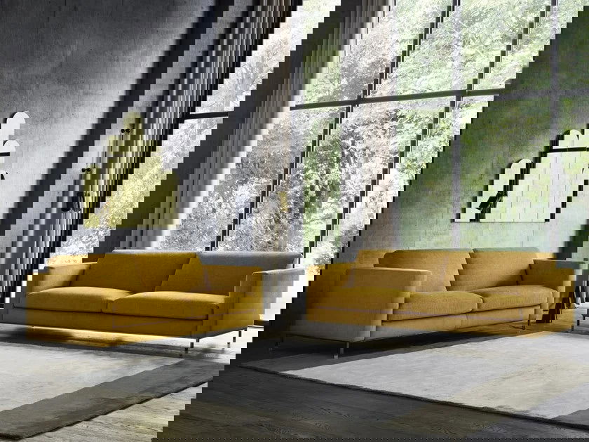 3 Seater Fabric Sofa with Metal Legs -