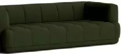3 Seater Fabric Sofa with Wooden Base -